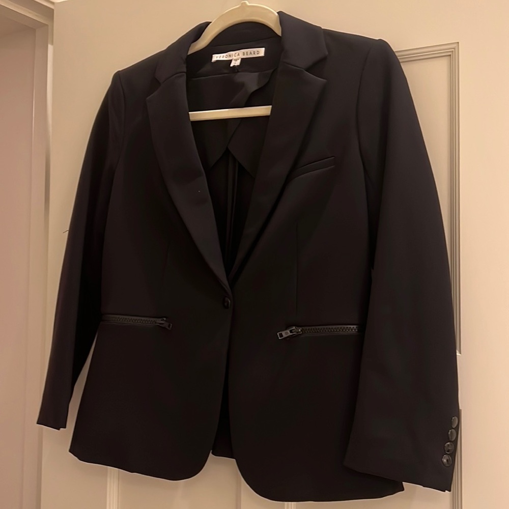 Veronica Beard schoolboy scuba blazer size 4 black